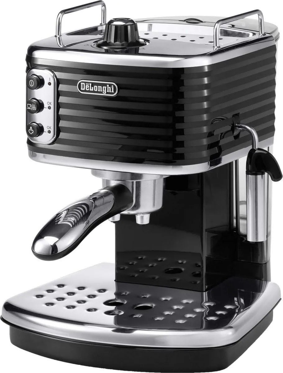 Delonghi ECZ351.BK cafetera, libre instalación, acero inoxidable, 1100 W, 1.4 L, semi-automática, negro y gris