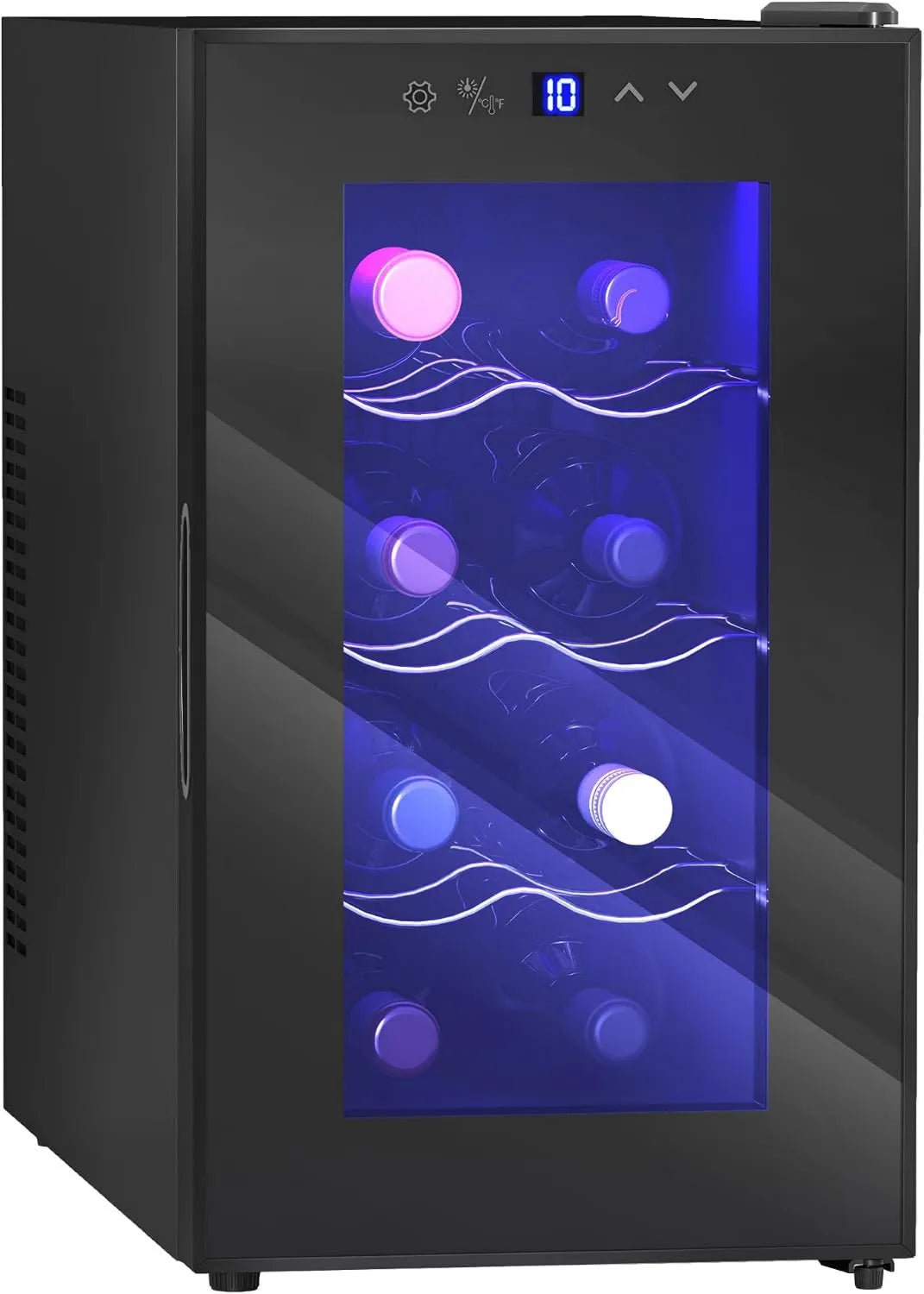 Escritorio, pantalla digital, ajuste regulable, 8 Botellas, 8-18°C, Vinos, Enfriador con Doble Refrigeración Termoeléctrica, Temperatura Ajustable