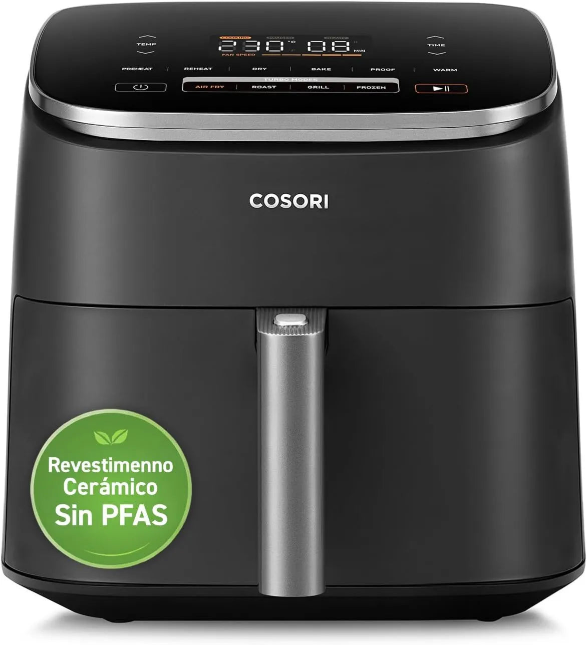 Cosori freidora de aire, 6L, 1725W, 9 Programas, ajuste regulable, cocción por aire caliente, Turbo Blaze, Temperatura y Tiempo Ajustables