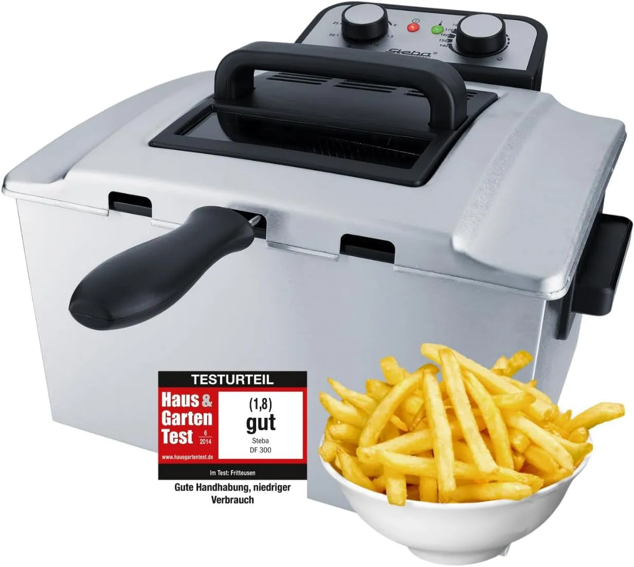 Rizador de pelo DF 300, control programable, acero inoxidable, 5 litros, 10 x 29 x 21 cm, 8 x 14 x, Freidora Steba con de capacidad
