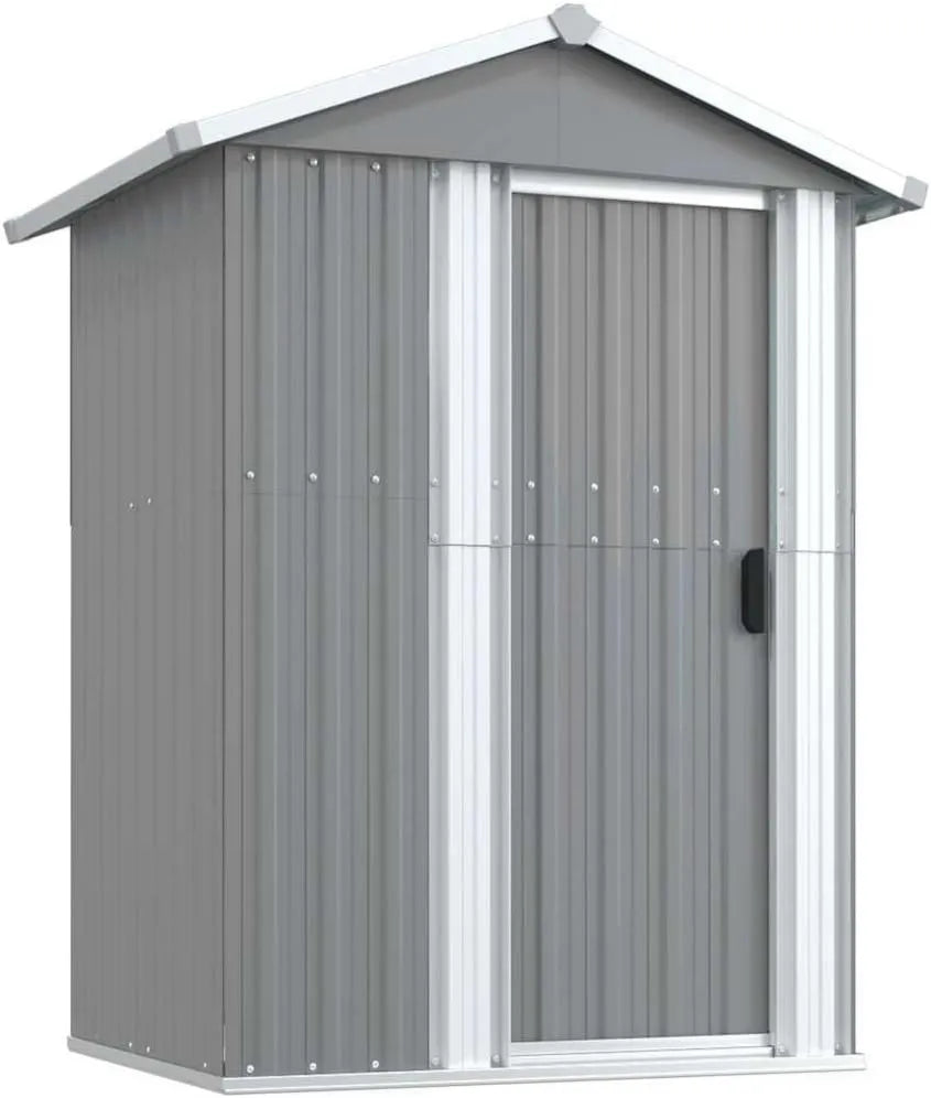 Cobertizo de jardín, 126x97.5x177 cm, vidaXL acero galvanizado gris