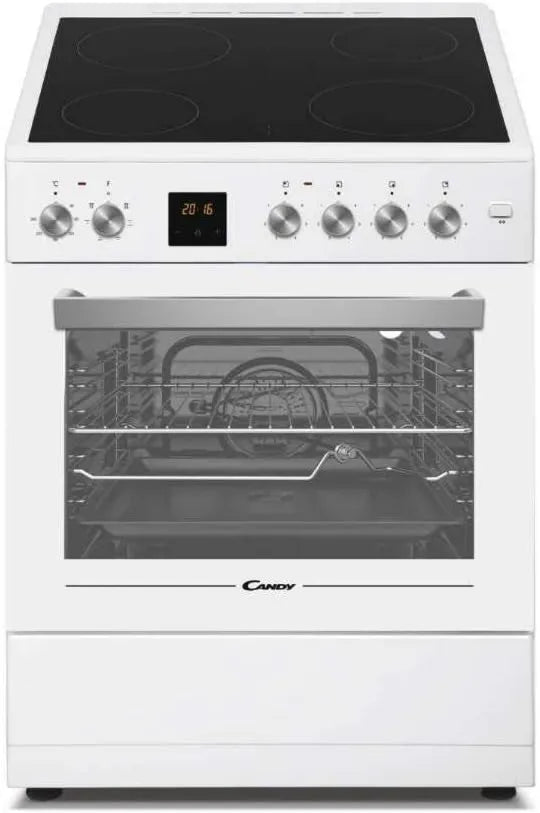 Candy CVE660MW/E horno eléctrico, 60 L, 60 cm, 4 Zonas, control programable, ajuste regulable, New Timeless, Cocina de Libre Instalación, Cerámica