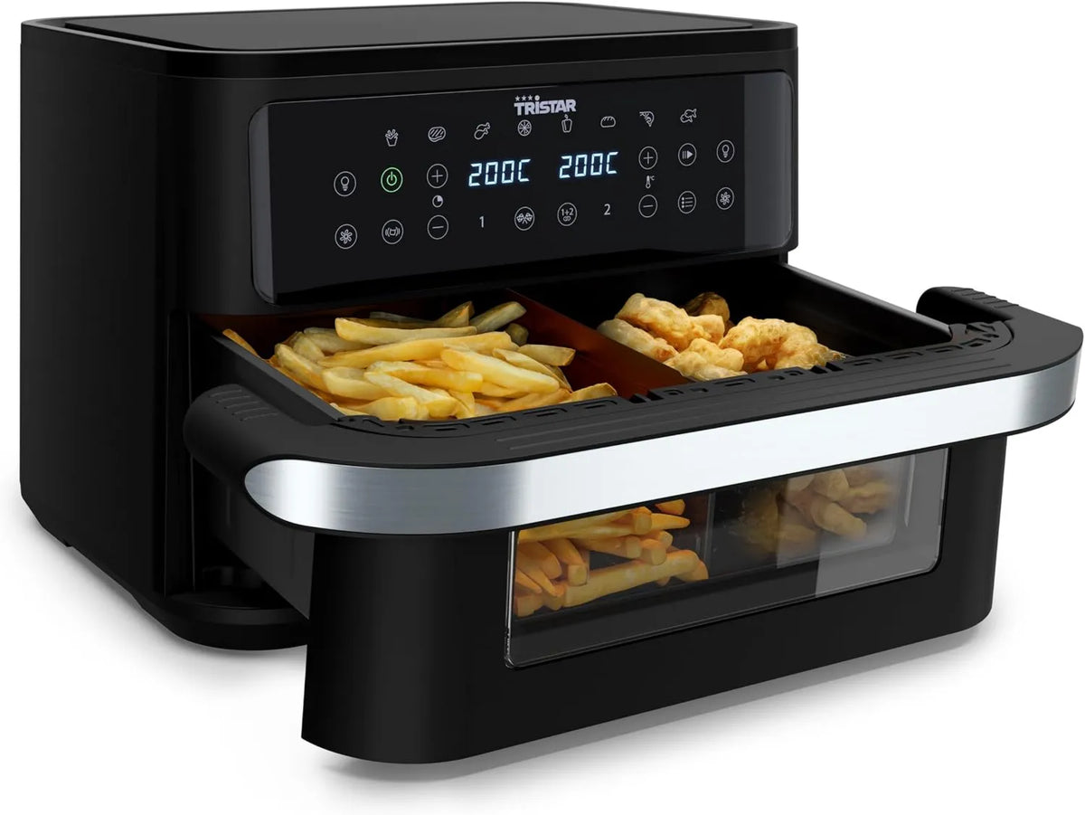 Freidora de aire FR-9432, 10L, 2800W, 8 Programas, Pantalla Digital, revestimiento antiadherente, doble zona, Aire Dualzone Flex, Cocina Sin Aceite
