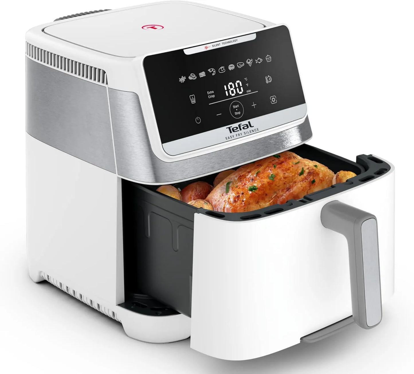 Tefal EY8421 freidora de aire, 7L, 10 Programas, Easy Fry Silence Silenciosa, Fácil Limpieza y Almacenamiento, Hasta 8 Personas, Frontal Extraíble