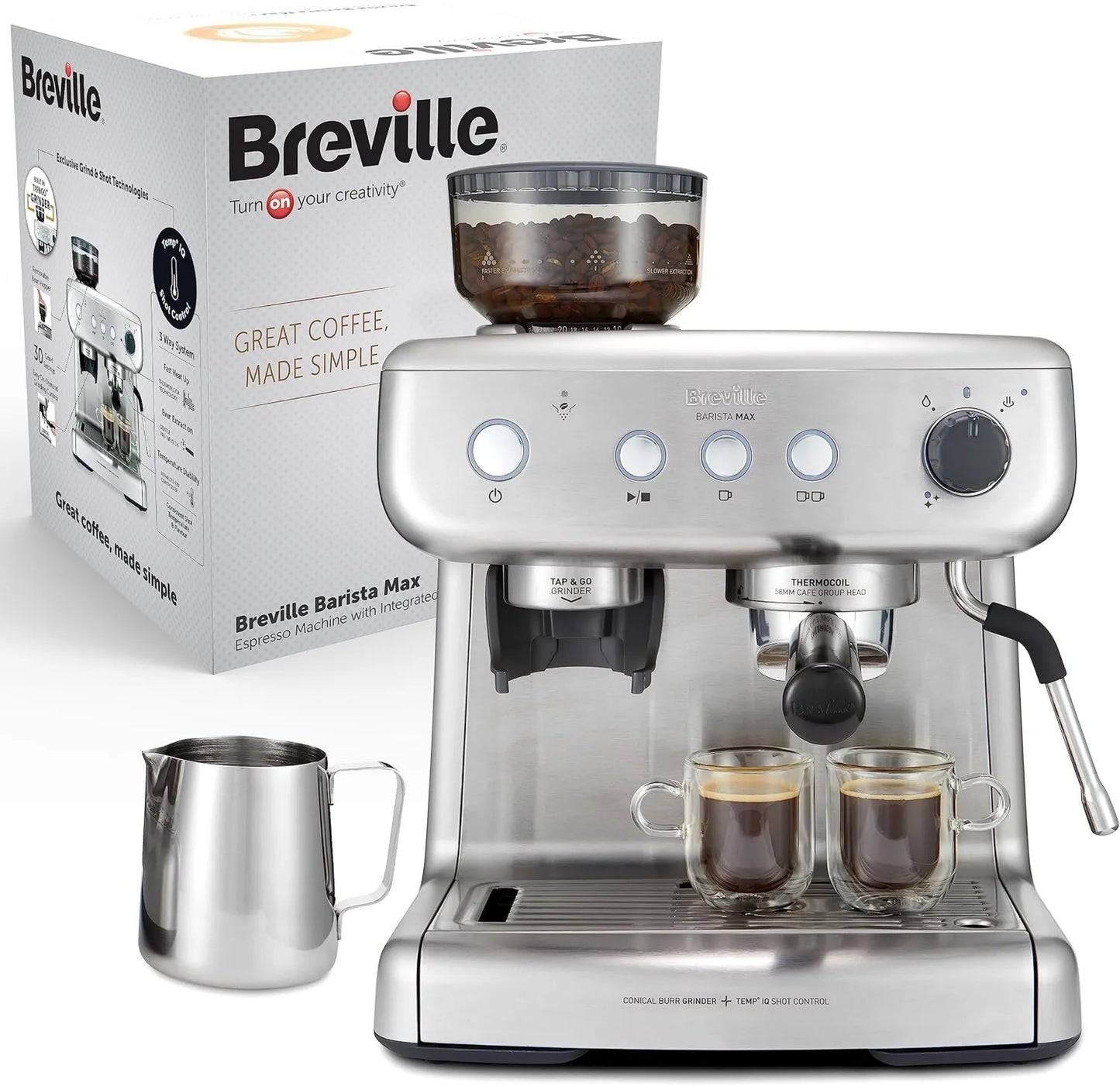 Cafetera espresso VCF126X, 15 Bar, preparación de café espresso con control de extracción