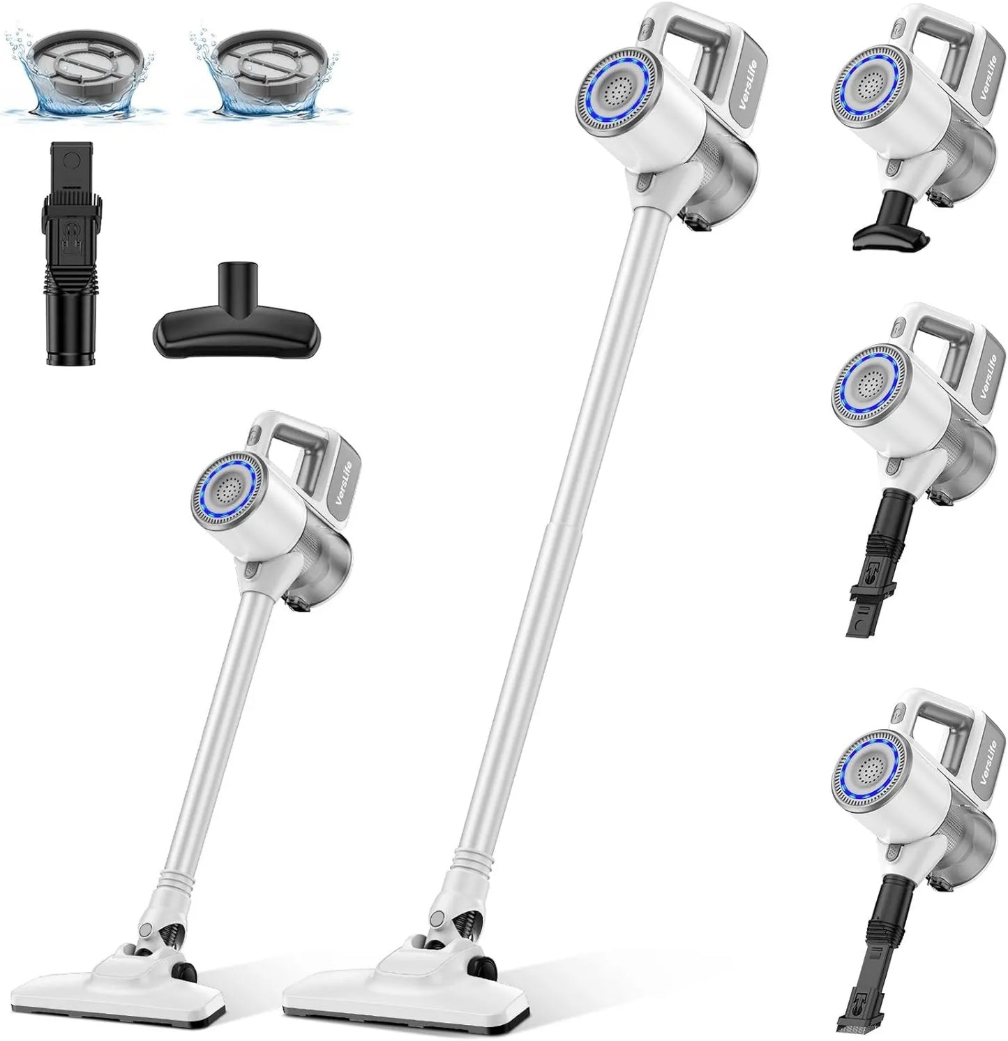 Aspiradora S6PRO, 30kPa, diseño inalámbrico, sin Cable, Aspirador Escoba sin Cable Potente, Diseño Sin Enredos, Filtración HEPA de 6 Etapas