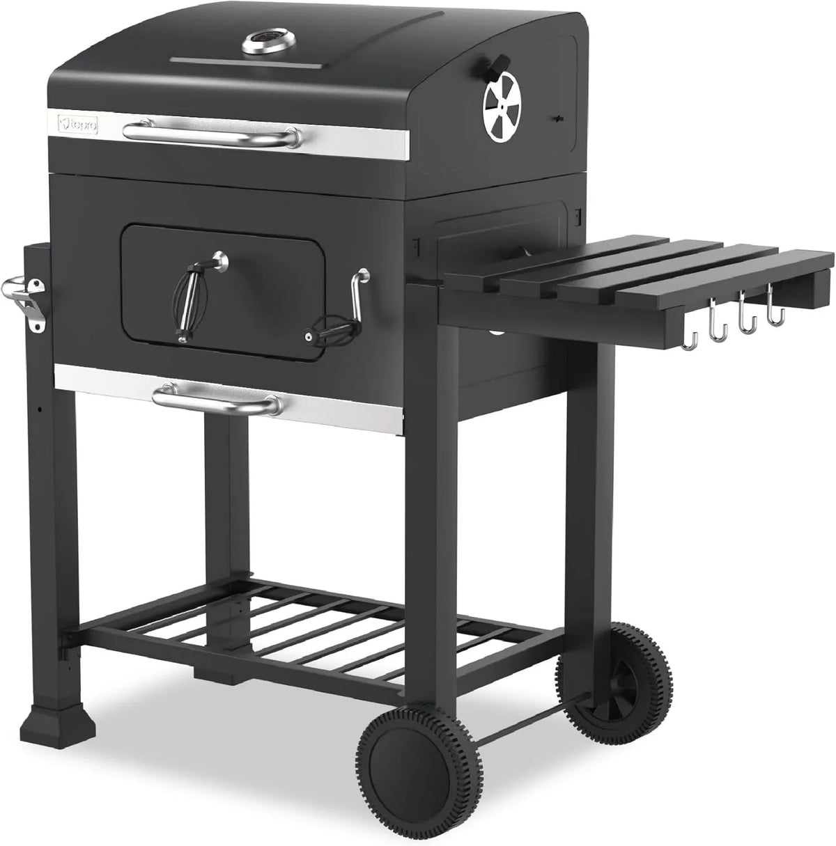 Calefactor eléctrico, Click Barbacoa de Carbón Antracita Acero Inoxidable