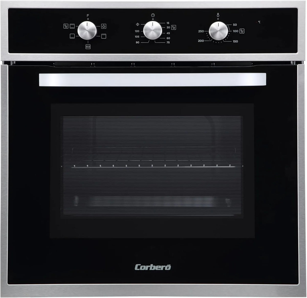 Corbero CCHM603X horno eléctrico, 70L, 2100W, 60x60x58cm, Horno de Convección, Convencional con 4 Programas, Limpieza por Hidrolisis, acero inoxidable