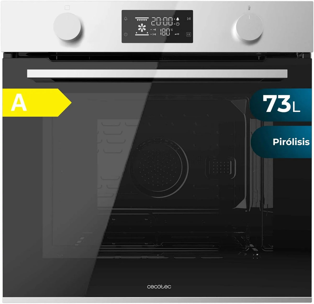 Cecotec P526000 horno eléctrico, 73L, 2800W, Horno Integrado Bolero Hexa Line Pirolítico, Ventilador de Enfriamiento, Modo Descongelación