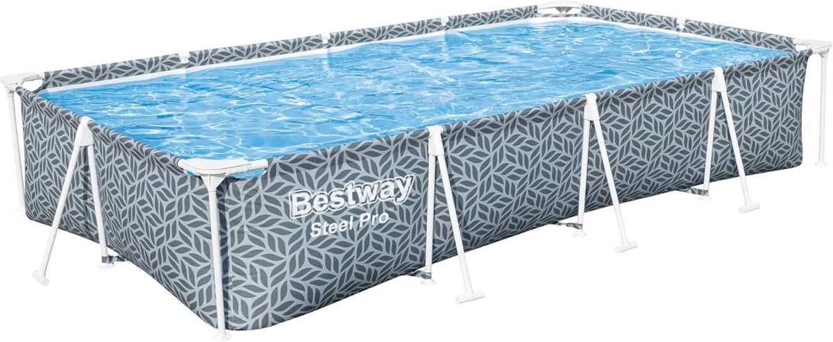 Piscina desmontable, 366x201x66 cm, Desmontable Steel Pro Gris