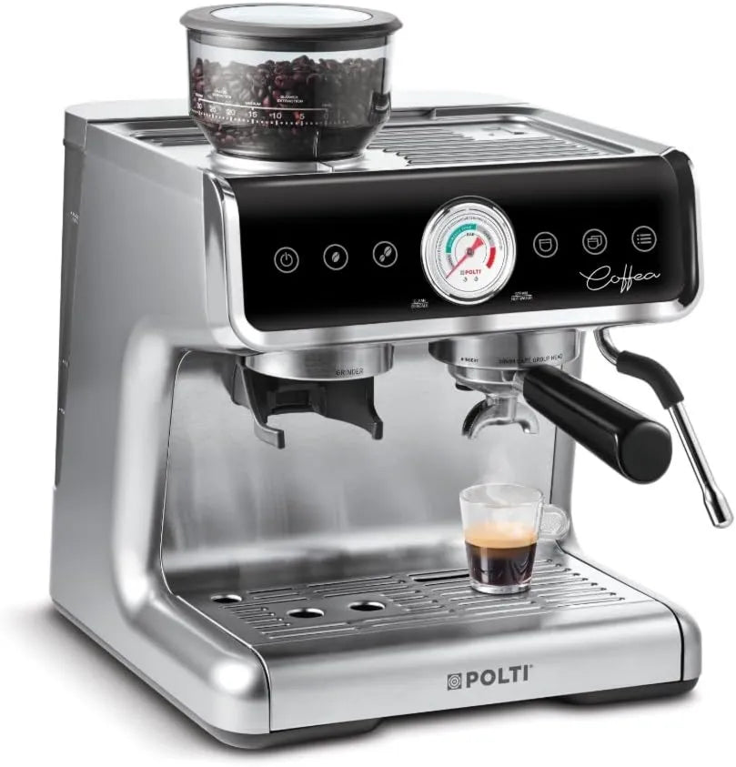 Cafetera G50S, 30 Niveles, con Molinillo de Café en Grano Integrado, para Espresso y Cappuccino, Molido, Steamymilk Profesional para Espumado de Leche