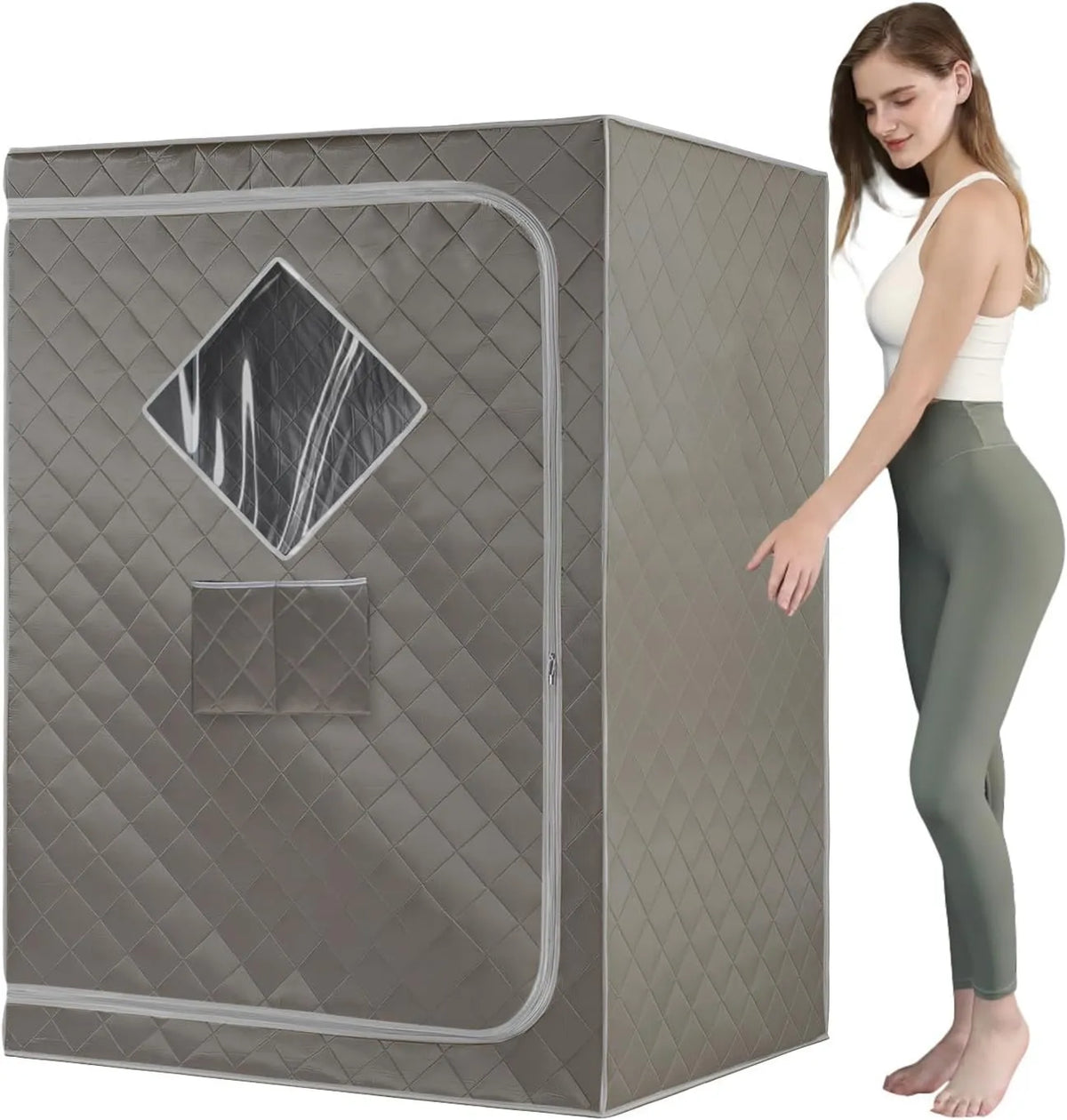 Tienda de almacenamiento, función de vapor, 47.24 pulgadas, campaña de sauna de tamaño completo, portátil para 1 o 2 personas, vaporizador no incluido