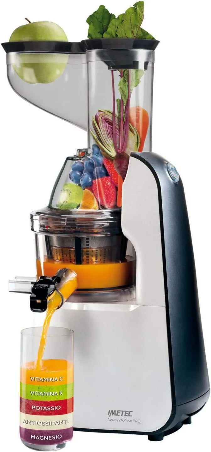 Batidora de vaso, 48 RPM, Licuadora de Prensado en Frío, Extractor de Jugo, Extracción Lenta, 2 Filtros de Jugo, Accesorio para Granizados y Pajitas