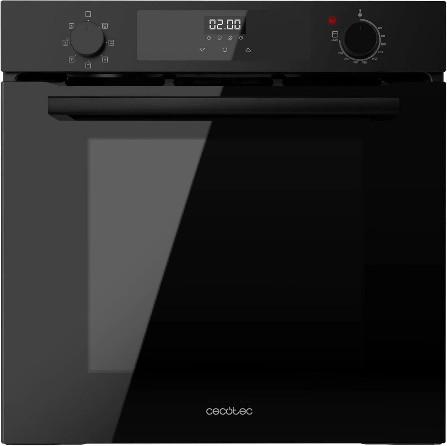Cecotec M226000 ventilador, 2800W, 72L, función grill, función de vapor, Bolero Hexa Vidrio Negro A, Grill Asistido por, Modo Convección