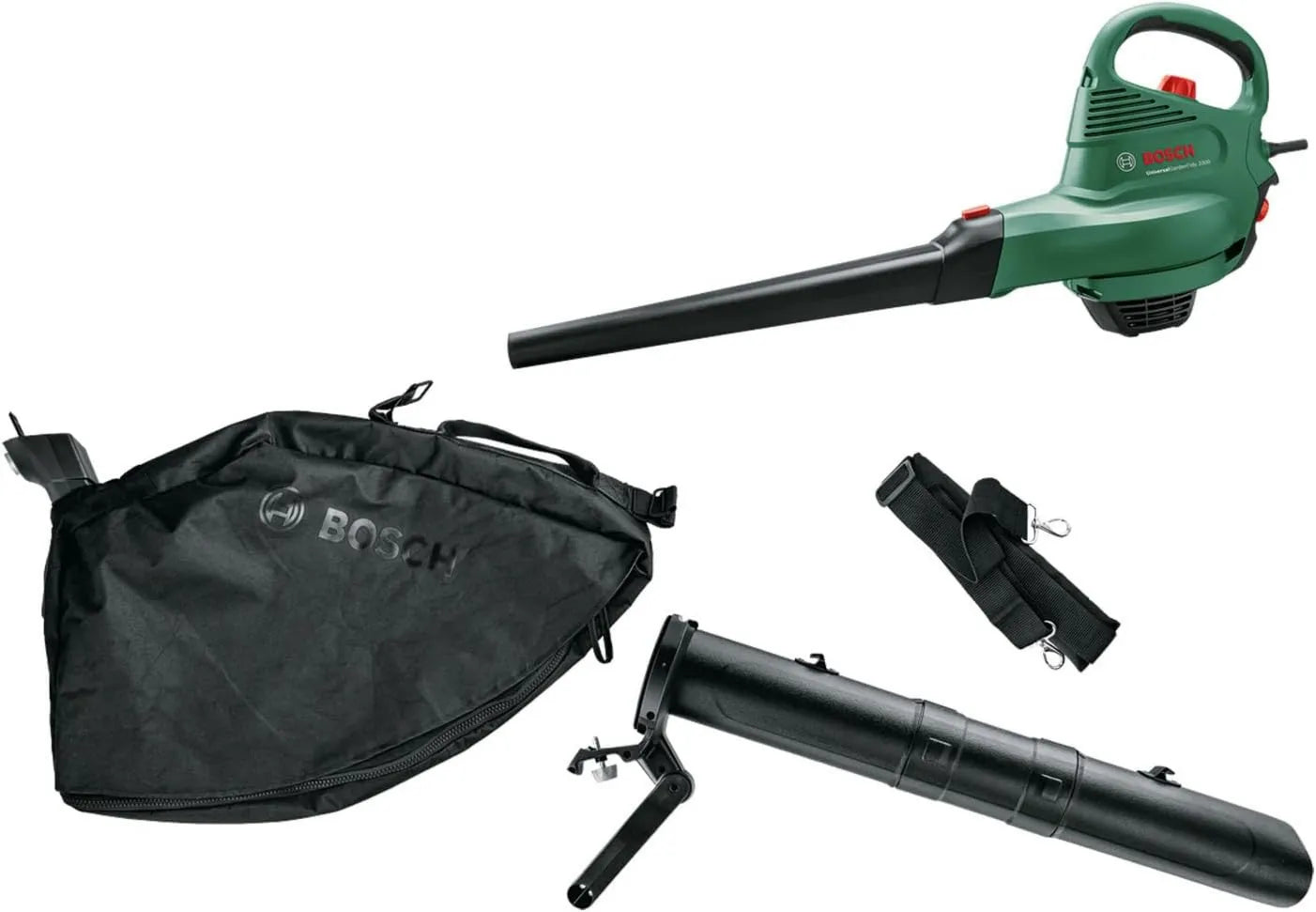 Bosch aspiradora, 3000 W, 50 l, aspirador y soplador de hojas eléctrico UniversalGardenTidy 3000, bolsa colectora, velocidad variable