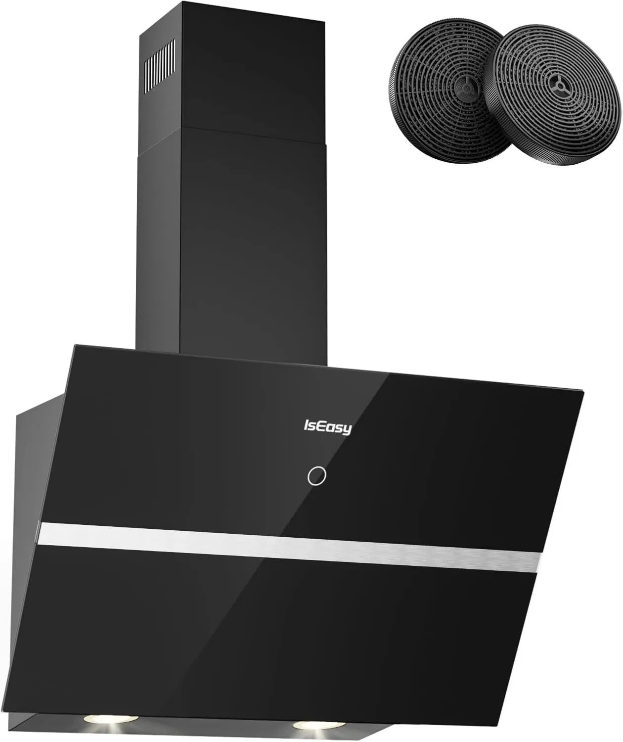 Campana extractora, 578 m³/h, 9 minutos, 58 dB, 60cm, 4 niveles, control programable, Recirculación de aire con potente succión de