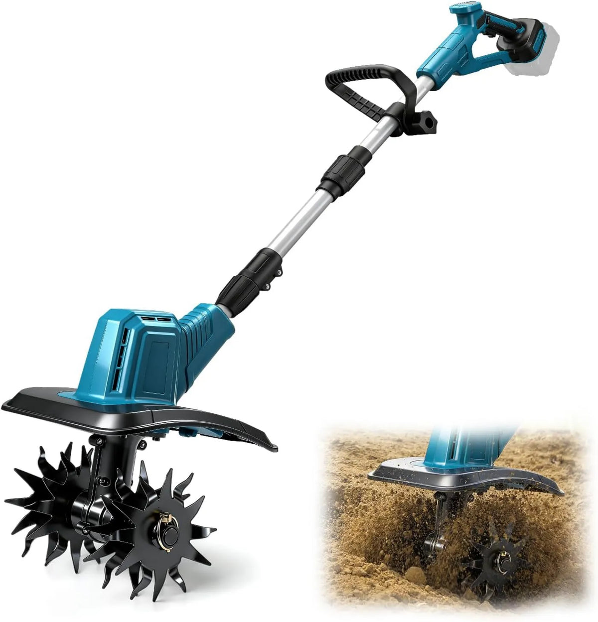 Makita invernadero de jardín, ajuste regulable, 18 V, 155 cm, 20 cm, 16 cm, Talón de suelo para batería, mini batería