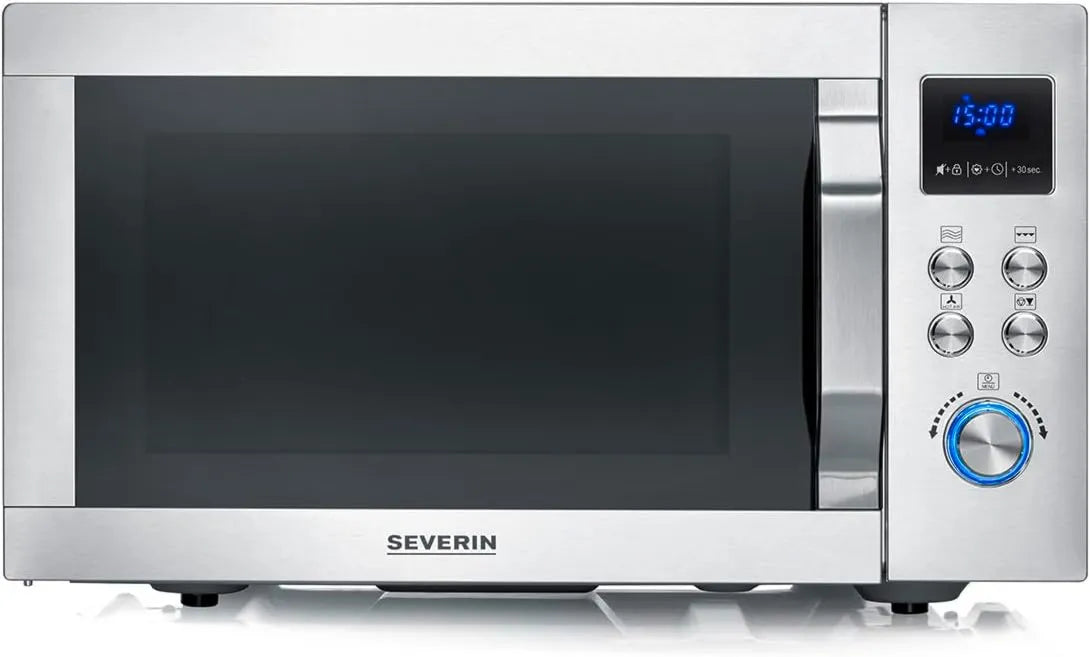 Severin MW 7982 horno microondas, 25 L, acero inoxidable, función grill, Microondas con grill y convección, función de freidora de aire
