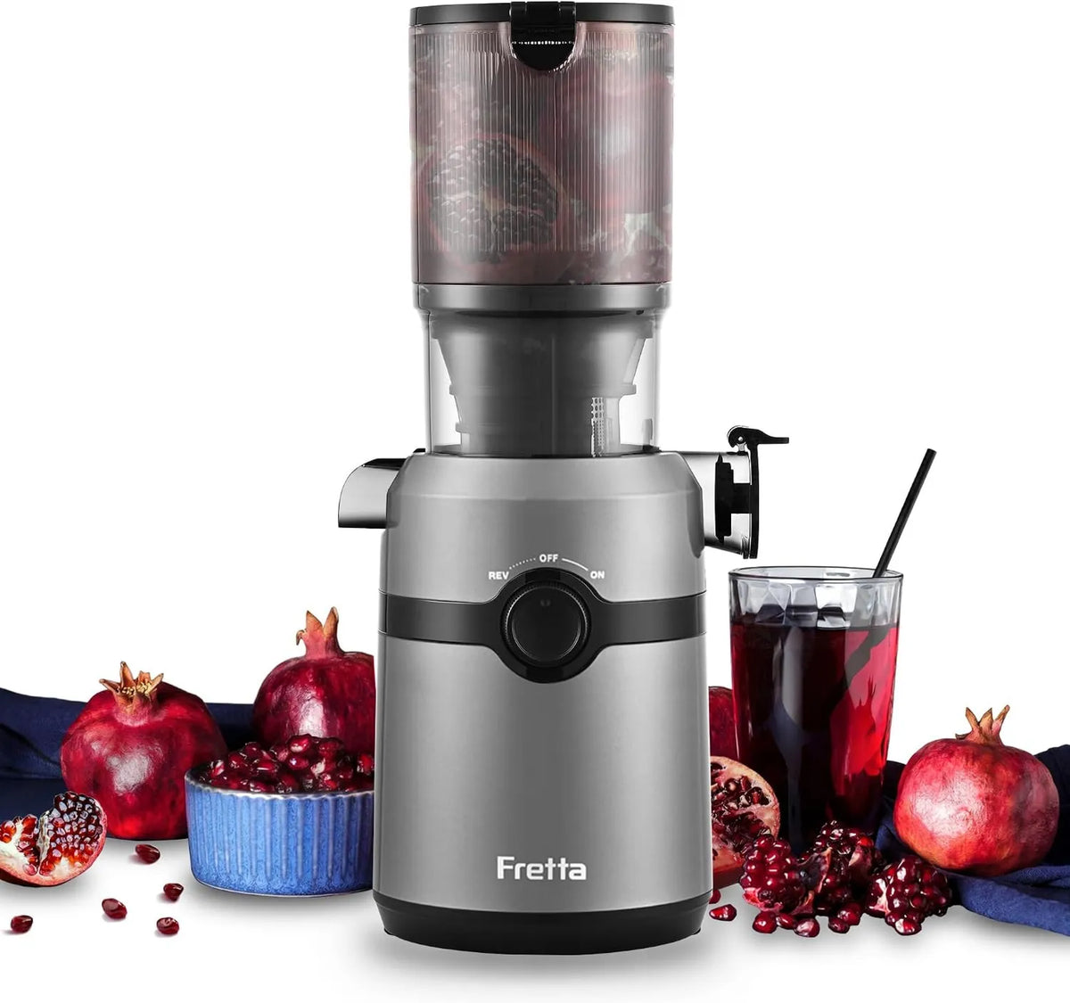 Batidora de vaso, 1L, 200W, 108MM, Zumos y Verduras, Apertura de y Capacidad, Licuadora Prensado en Frio para Verduras Frutas Enteras