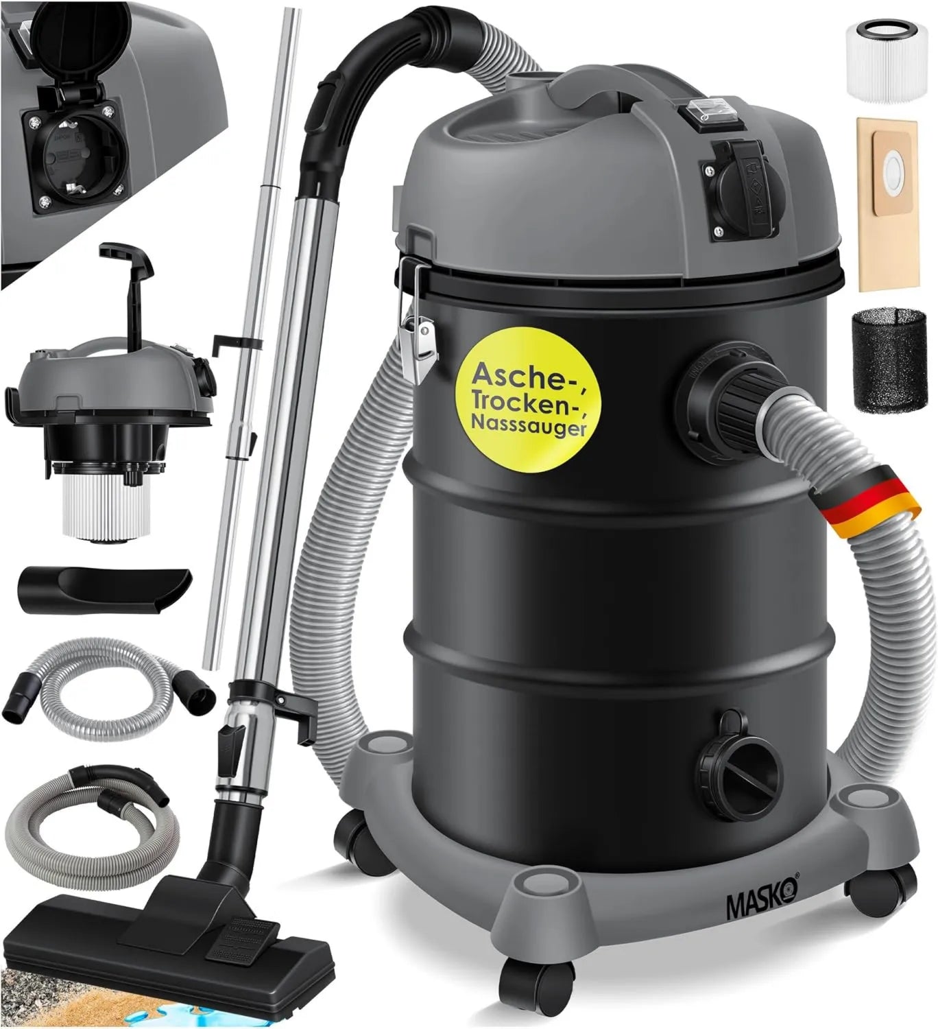 Aspiradora MASKO 6, 2300 W, Función de Soplado, Aspirador Seco y Húmedo