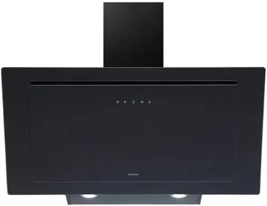 Campana extractora CMPTRAL-A93N, 600m3/h, 90 cm, Campana Perimetral en T Invertida, Acabado en Vidrio Negro, Potencia, Panel Táctil