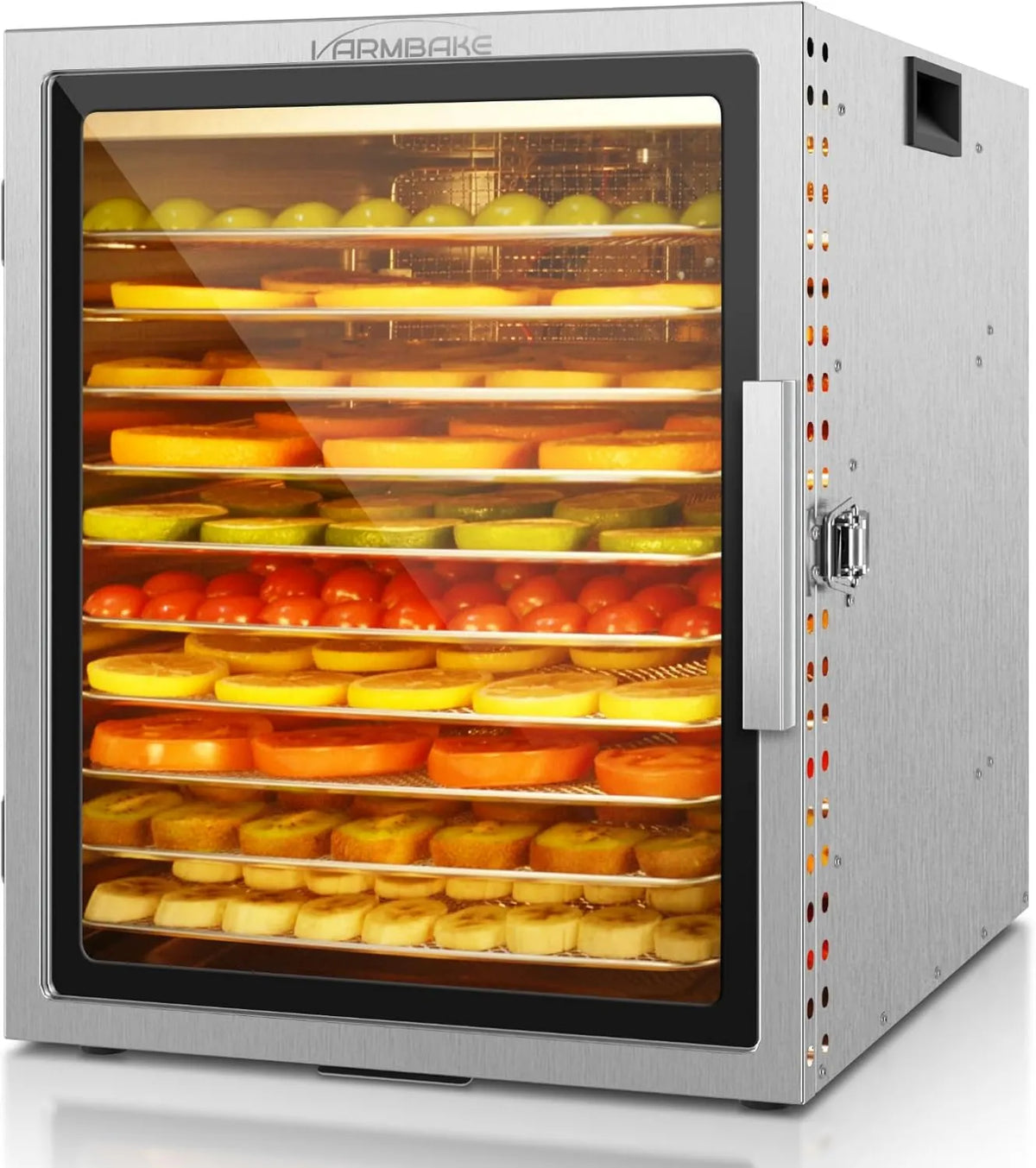 Máquina Deshidratadora de Alimentos 10 bandejas, 1500W, 23.58 pies cuadrados de Deshidratador Comercial de Gran Capacidad, 190°F para Frutas, Hierbas