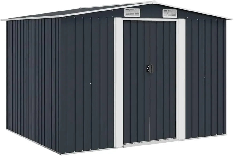 VidaXL Cobertizo de Almacenamiento para Jardín Antracita, Almacén para Exteriores Cabina de Acero Gris Antracita
