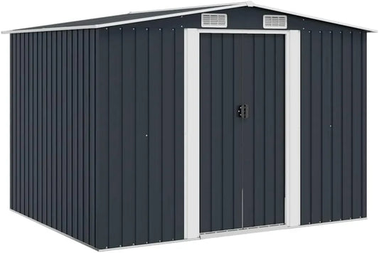 VidaXL Cobertizo de Almacenamiento para Jardín Antracita, Almacén para Exteriores Cabina de Acero Gris Antracita