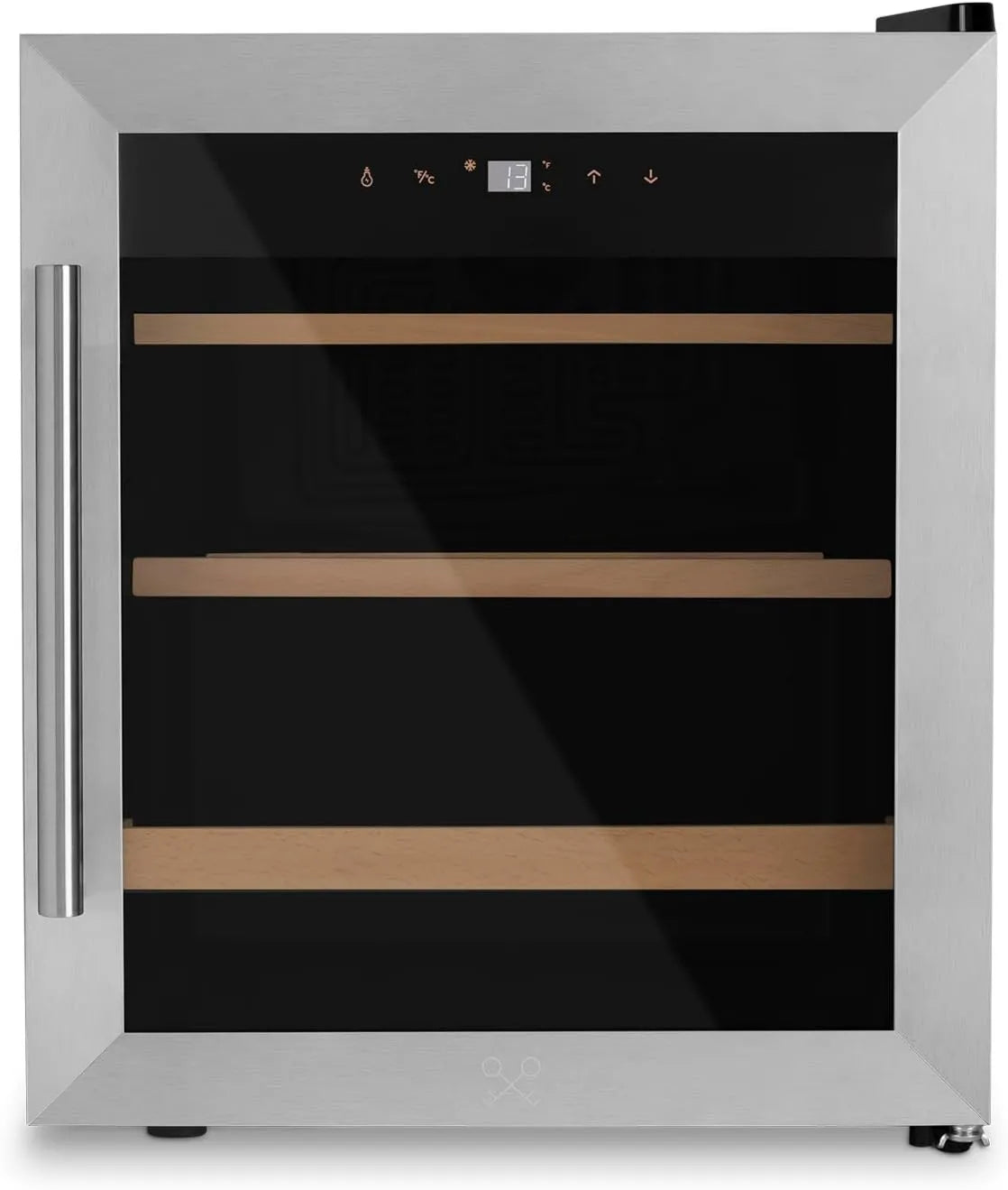 Vinoteca CAVC15, 46L, 15 Botellas, Barra de Vinos Les Petits Champs, Puerta de Acero Inoxidable, Sistema Termodinámico, funcionamiento silencioso