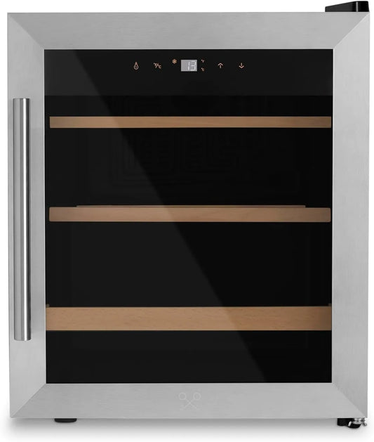Vinoteca CAVC15, 46L, 15 Botellas, Barra de Vinos Les Petits Champs, Puerta de Acero Inoxidable, Sistema Termodinámico, funcionamiento silencioso