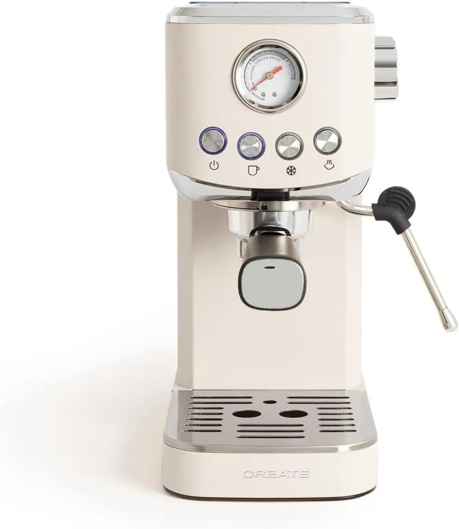 Cafetera espresso, 1.2L, 1350W, 55 mm, CREATE/THERA CLASSIC COMPACT/ off-white/20 bares, función de café frío, brazo de doble salida, función de vapor