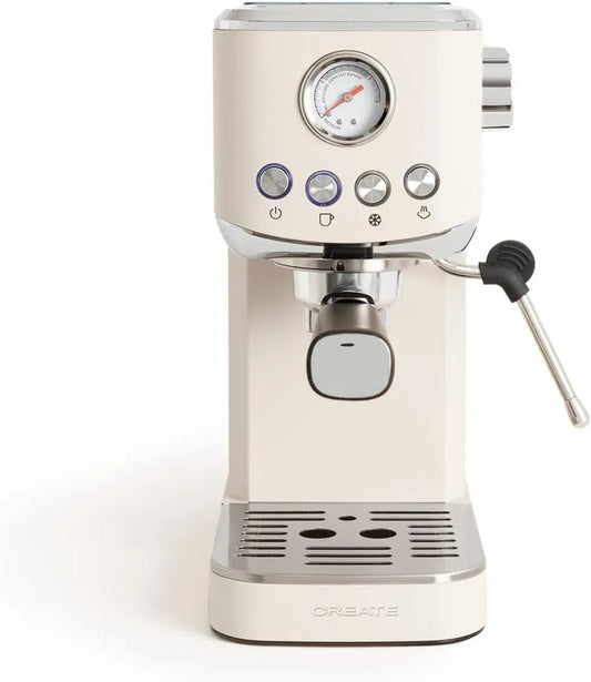 Cafetera espresso, 1.2L, 1350W, 55 mm, CREATE/THERA CLASSIC COMPACT/ off-white/20 bares, función de café frío, brazo de doble salida, función de vapor