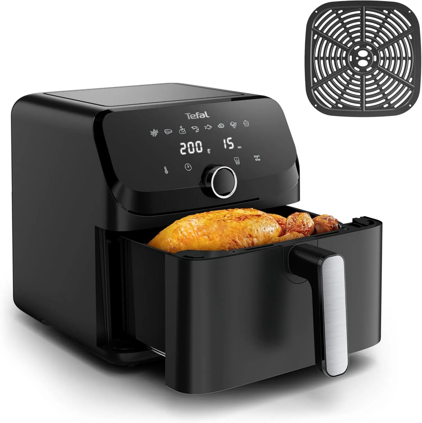 Tefal EY8558E0 freidora de aire, 7.5 Litros, Pantalla Digital, cocción por aire caliente, Easy Fry Mega Caliente, Hasta 8 Personas, 99% Menos Grasa