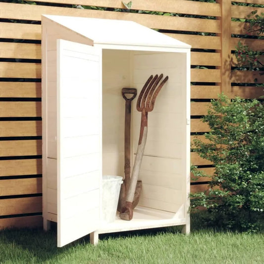 Armario de almacenamiento, 55 x 52 x 112 cm, Cobertizo de Madera de Abeto Macizo, Armario de Jardín, Resistente a la Intemperie