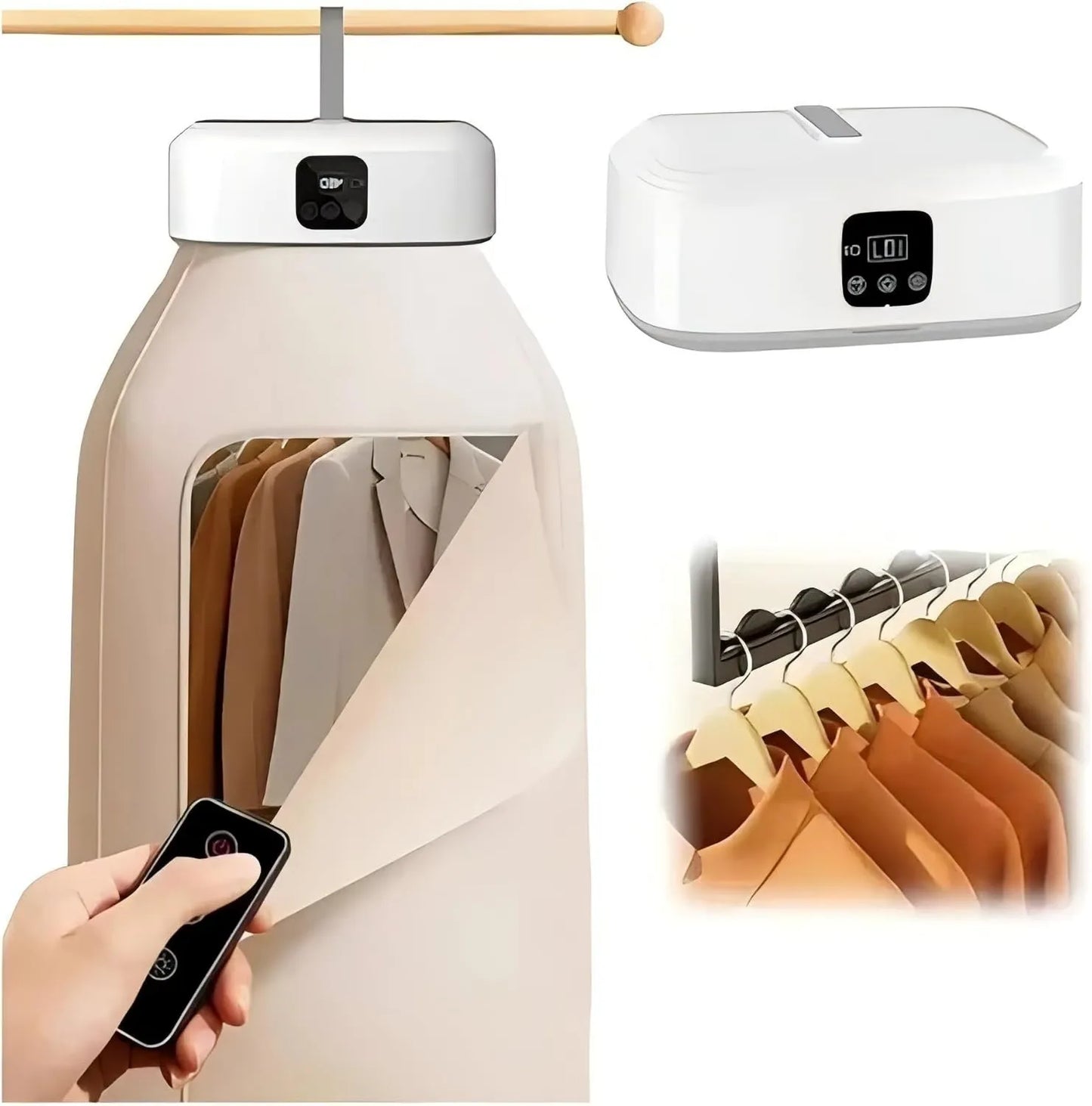 Rizador de pelo, 600 W, eléctrico portátil, mini de bomba de calor portátil con temporizador, para apartamentos, control programable