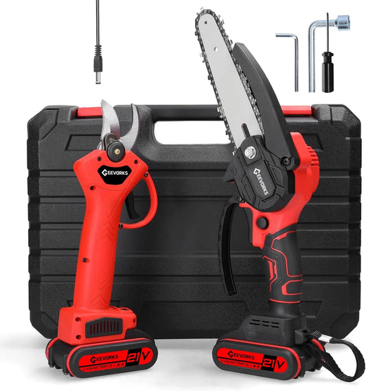Motosierra, 21 V, 25 mm, kit de máquina de corte de madera de mano, herramienta de carpintería para huerto de jardín