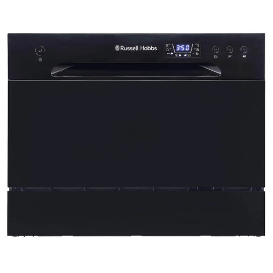 Russell Hobbs lavavajillas, control programable, pantalla digital, 6 programas, mesa compacto mini con 6 ajustes de lugar, control de botón