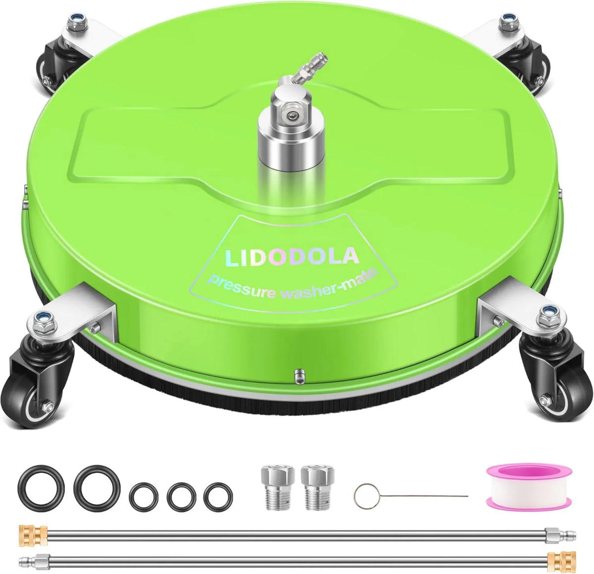 Lavadora, acero inoxidable, 48 cm, superficies a presión con 4 ruedas