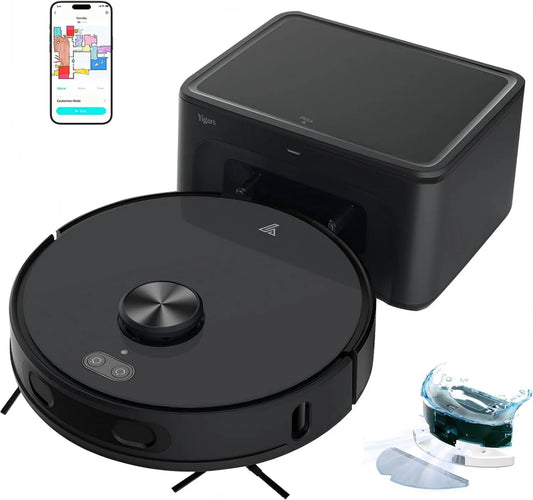Robot aspirador, 8000 Pa, 220 Minutos, Limpieza Personalizada Control por Voz