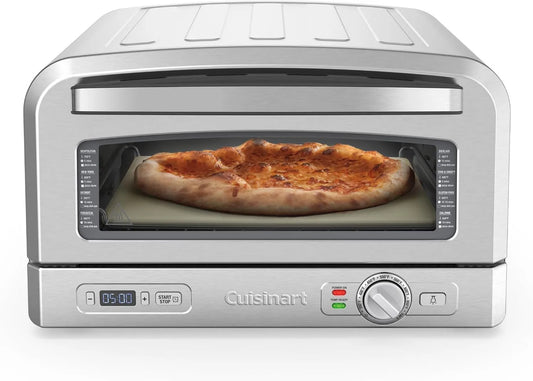 Horno eléctrico, ajuste regulable, 5 Minutos, Horno de Pizza Cuisinart, Para Uso Interior, Sabor a Leña en, Kit Completo de Pizza: Pala