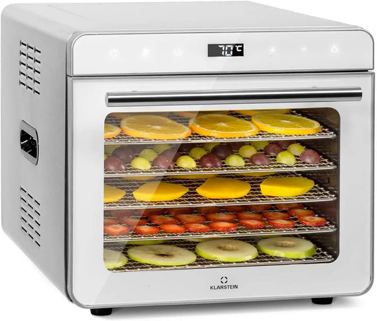Klarstein deshidratador de alimentos, 700W, 6 Niveles, Deshidratador de Frutas y Verduras, Deshidratador para Comida Liofilizada, Control Táctil