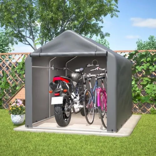 Bicicleta, 160 x 220 x 165 cm, Cobertizo para 2 s con Puerta Enrollable, Garaje para s
