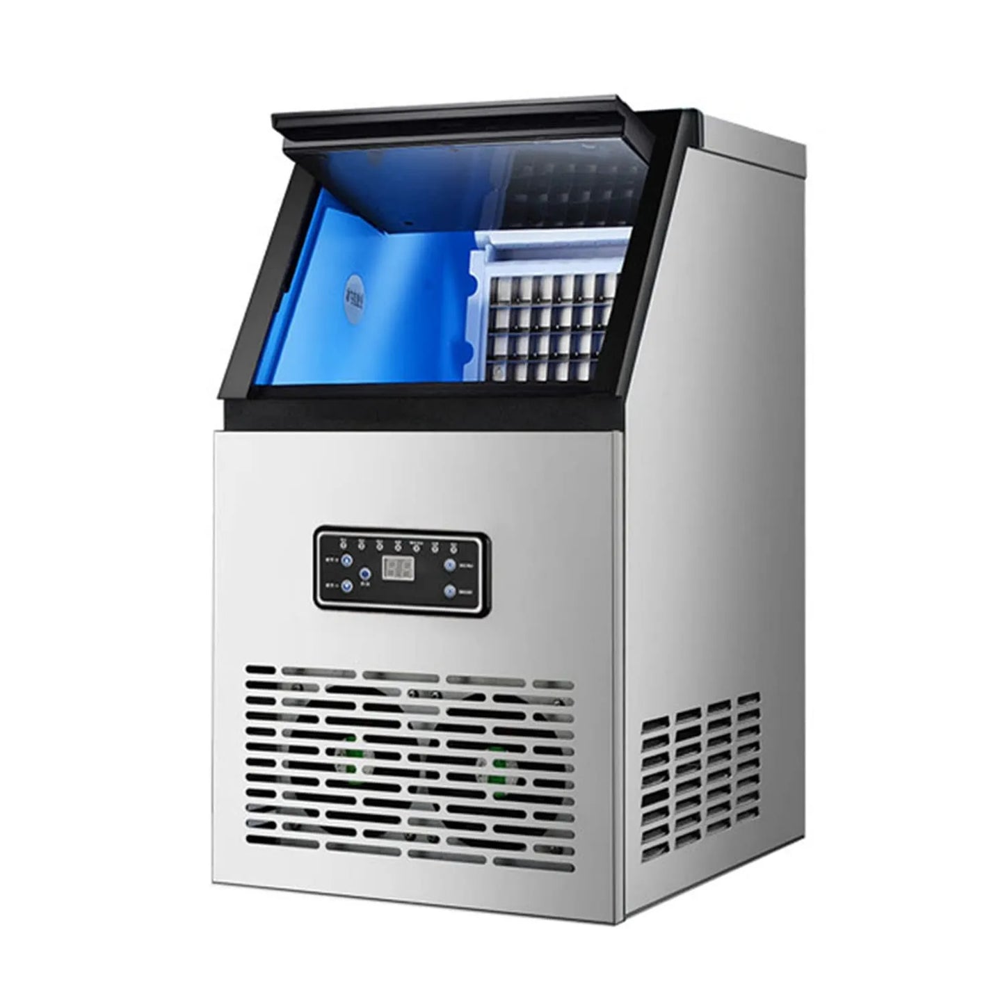 Máquina de hielo, 15 minutos, 11,5 kg, libre instalación, acero inoxidable, Máquina para hacer hielo, industrial comercial, independiente