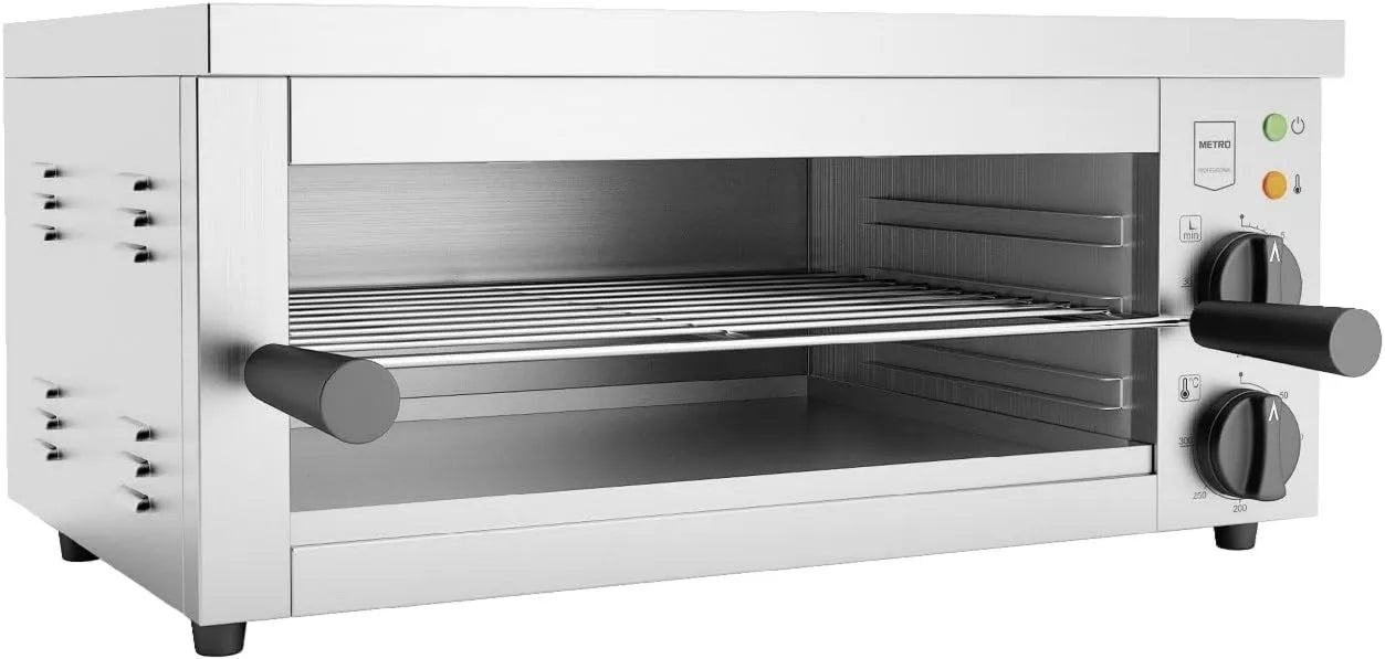 Rizador de pelo GSL1001, 2500 W, 28 x 61 x 33 cm, Acero Inoxidable, Salamandra con Recogedor de Escombros
