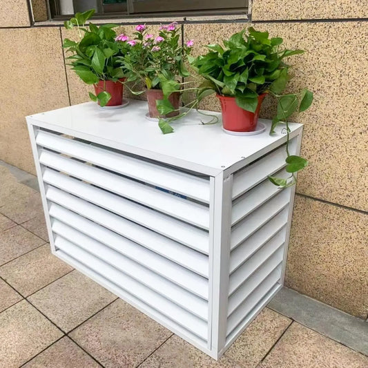 Aire acondicionado, Aluminio para con Soporte para Flores, Rejilla Exterior, Valla para Dispositivos Exteriores, Pantalla Decorativa