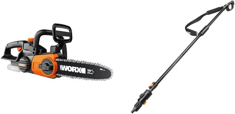 Motosierra WG322E.9 WA0166, 20 V, 36 W, 25cm, batería y Cargador no incluidos, Extensión telescópica, Accesorio para inalámbrica Modelo WG322E