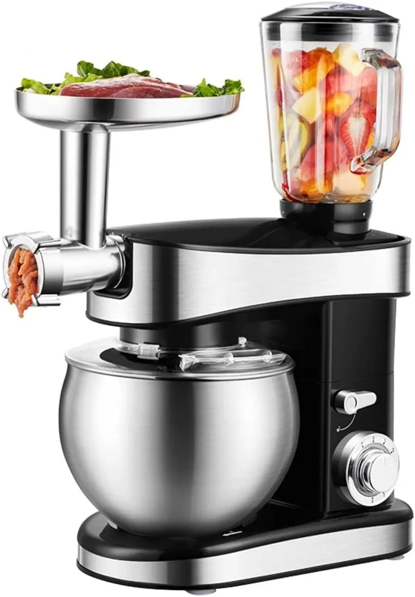Amasadora de cocina, acero inoxidable, 5,5 L, 1500W, Batidora Planet, Batidora Eléctrica con Cuenco