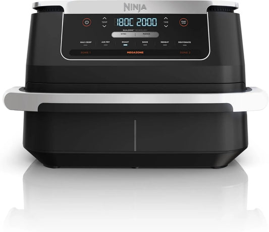 Ninja AF550EU freidora de aire, 6 l, revestimiento antiadherente, FlexDrawer, compartimento doble, divisor extraíble, piezas antiadherentes