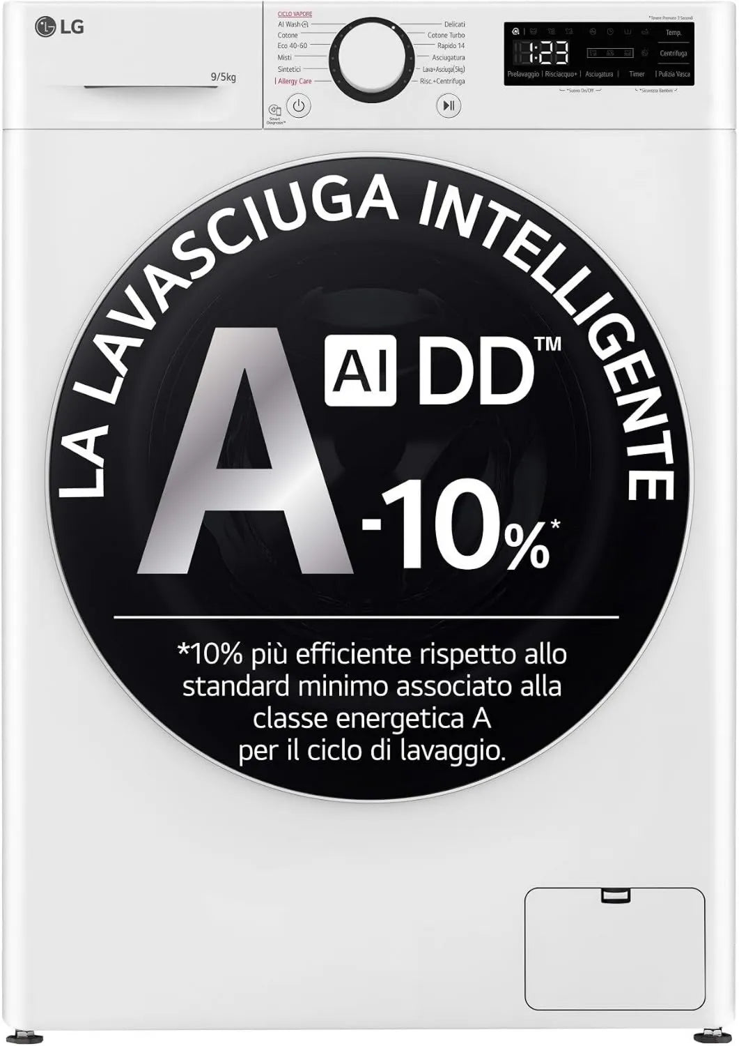 LG D2R5S09TSWW lavadora, 5 kg, 1200 RPM, función de vapor