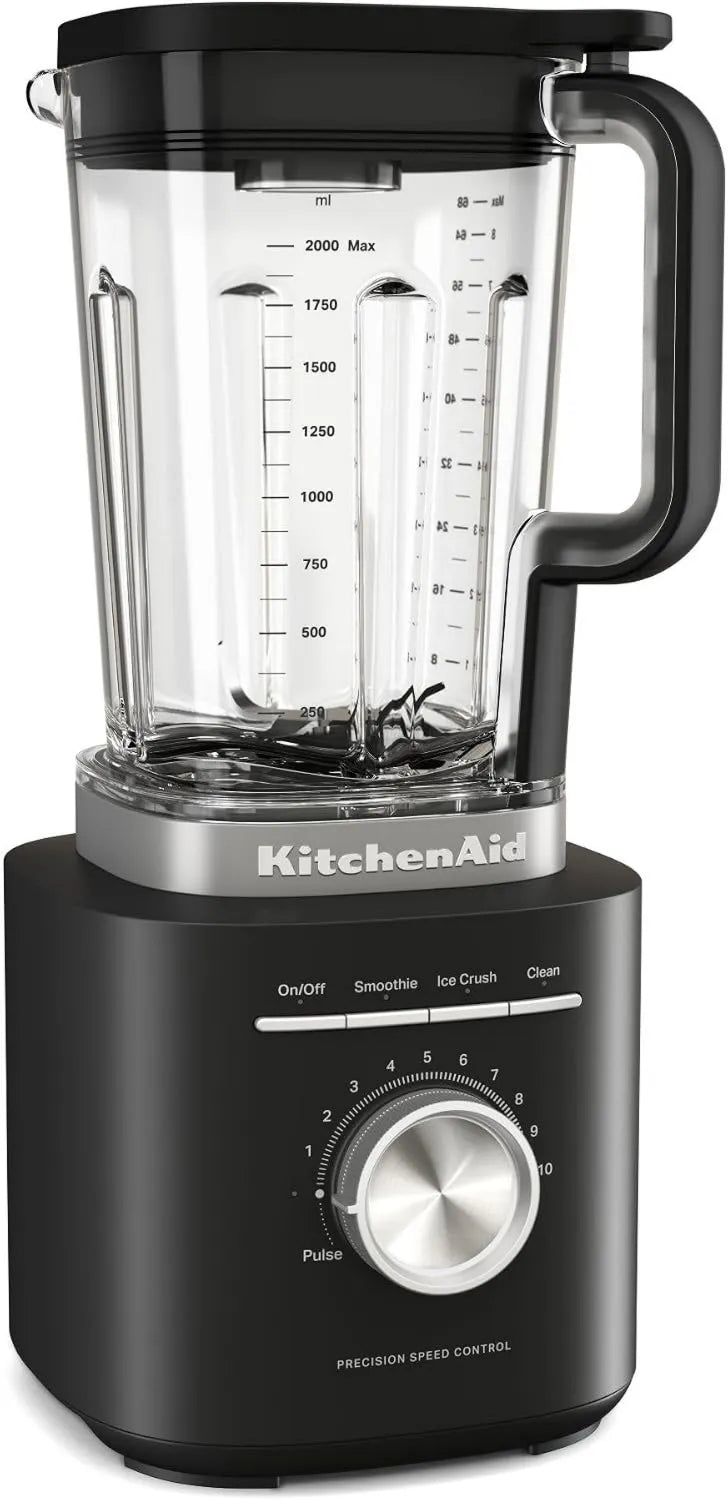 KitchenAid 5KSB2073EBM batidora de vaso, 2L, 10 Velocidades, Pure Power, Motor Potente con Jarra de sin BPA, Programas para Hielo y Smoothies